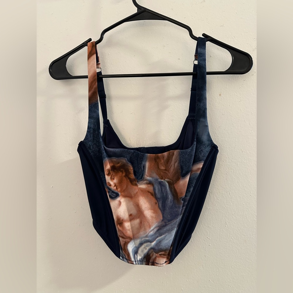 Urban Outfitters Out From Under blue graphic corset top